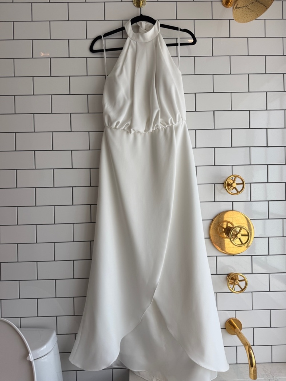 White Halter Neck Maxi Dress - Custom Made Luxury Gown (Bridal or Event)